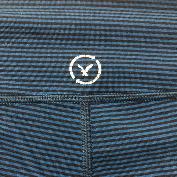 Blue Striped Cropped Leggings - Picture 3 of 3